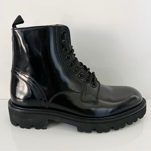 TED BAKER Mascy Leather Combat Boots In Black